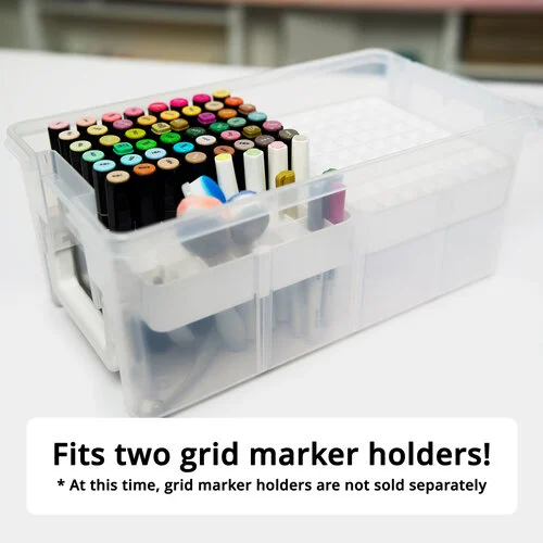 Scrapbook.com - Multi-Craft Storage Bin - with 3 Dividers and Removable Brush and Marker Holder Grid 6 Scrapbook.com - Multi-Craft Storage Bin - with 3 Dividers and Removable Brush and Marker Holder Grid