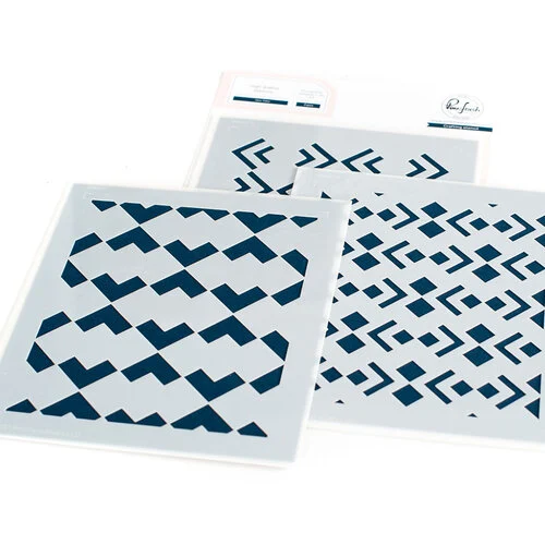 Pinkfresh Studio - Layering Stencils - Geo Tiles 1 Pinkfresh Studio - Layering Stencils - Geo Tiles