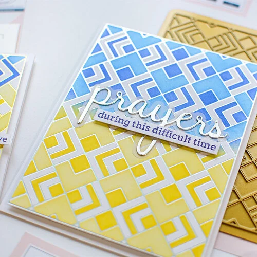 Pinkfresh Studio - Layering Stencils - Geo Tiles 3 Pinkfresh Studio - Layering Stencils - Geo Tiles
