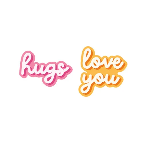 Scrapbook.com - Decorative Die Set - Joyful - Hugs Love You 1 Scrapbook.com - Decorative Die Set - Joyful - Hugs Love You