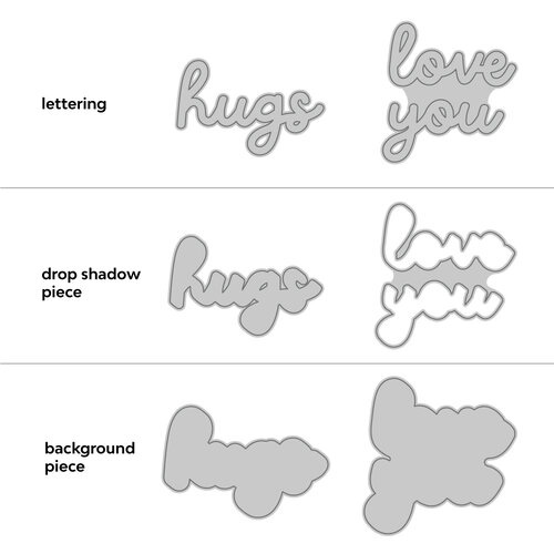 Scrapbook.com - Decorative Die Set - Joyful - Hugs Love You 2 Scrapbook.com - Decorative Die Set - Joyful - Hugs Love You