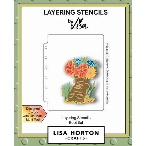 Lisa Horton Crafts - Layering Stencils - Boot-iful 1 Lisa Horton Crafts - Layering Stencils - Boot-iful