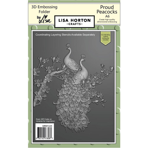 Lisa Horton Crafts - 3D Embossing Folders with Coordinating Dies - Proud Peacocks