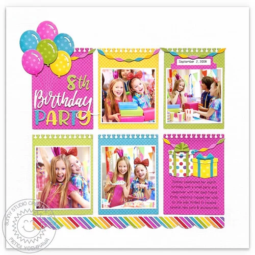 Sunny Studio Stamps - Sunny Snippets - Craft Dies - Bright Balloons