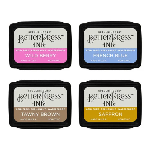 Spellbinders - BetterPress Collection - BetterPress Ink - Mini Ink Pads - Nature Tones - 4 Pack 1 Spellbinders - BetterPress Collection - BetterPress Ink - Mini Ink Pads - Nature Tones - 4 Pack