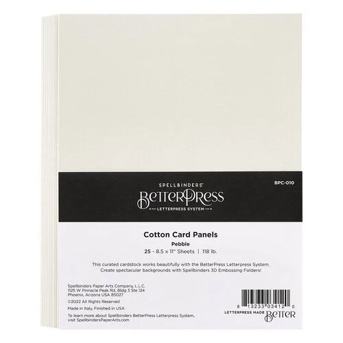 Spellbinders - BetterPress Collection - Cotton Sheets - Pebble - 8.5 x 11 1 Spellbinders - BetterPress Collection - Cotton Sheets - Pebble - 8.5 x 11