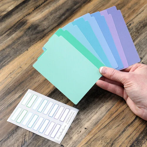 Scrapbook.com - Craft Room Basics - Pocket Cards Organizer - with Tabbed Dividers - Cools