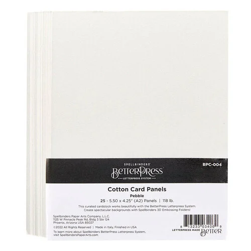 Spellbinders - BetterPress Collection - Cotton Card Panels - Pebble - A2 1 Spellbinders - BetterPress Collection - Cotton Card Panels - Pebble - A2