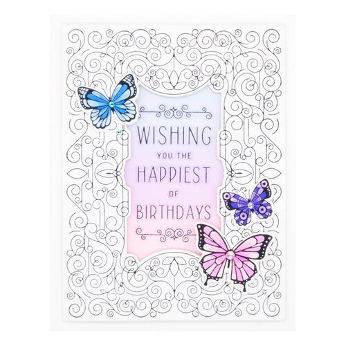 Spellbinders - BetterPress Collection - Press Plates and Die Set - Swirl Birthday Frame 4 Spellbinders - BetterPress Collection - Press Plates and Die Set - Swirl Birthday Frame