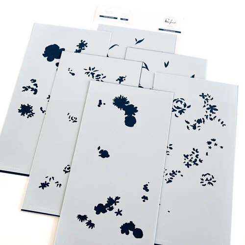 Pinkfresh Studio - Garden Bouquet Collection - Layering Stencils 1 Pinkfresh Studio - Garden Bouquet Collection - Layering Stencils