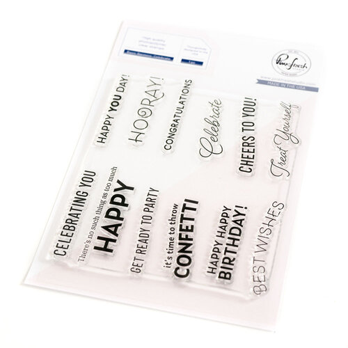 Pinkfresh Studio - Clear Photopolymer Stamps - Basic Banners - Celebrate 1 Pinkfresh Studio - Clear Photopolymer Stamps - Basic Banners - Celebrate