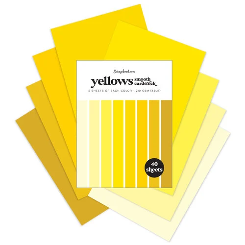 Scrapbook.com - Yellows - Smooth Cardstock Paper Pad - 6x8 - 40 Sheets