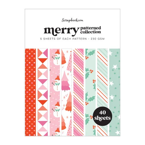 Scrapbook.com - Merry - Patterned Cardstock Paper Pad - Double Sided - 6x8 - 40 Sheets 1 Scrapbook.com - Merry - Patterned Cardstock Paper Pad - Double Sided - 6x8 - 40 Sheets