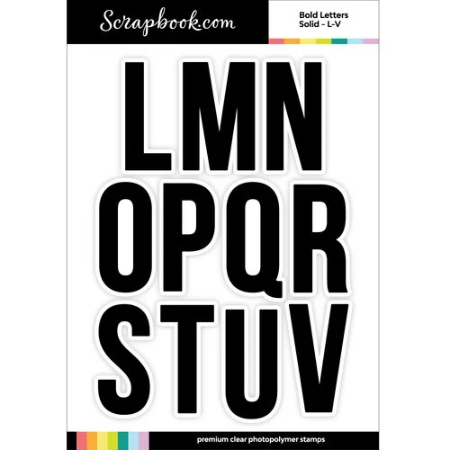 Scrapbook.com - Clear Photopolymer Stamp Set - Bold Letters and Numbers - Large - Solid