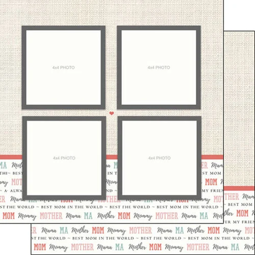 Scrapbook Customs - 12 x 12 Double Sided Paper - Mom Right Quick Page 1 Scrapbook Customs - 12 x 12 Double Sided Paper - Mom Right Quick Page
