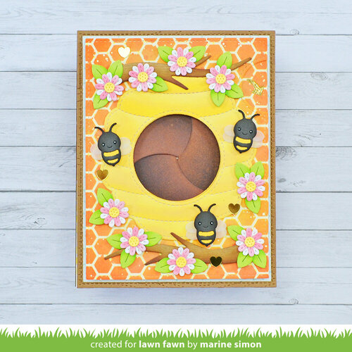 Lawn Fawn - Lawn Cuts - Dies - Magic Iris Beehive Add-On