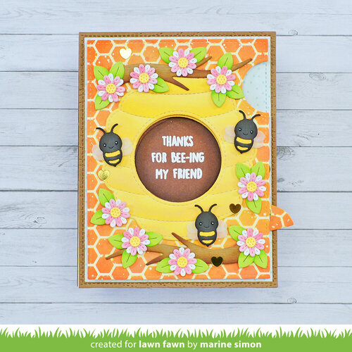 Lawn Fawn - Lawn Cuts - Dies - Magic Iris Beehive Add-On