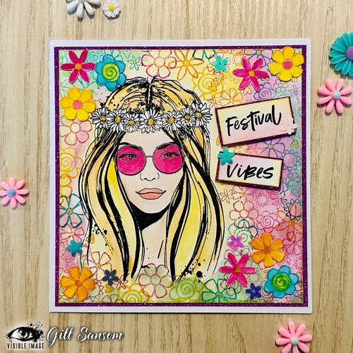 Visible Image - Clear Photopolymer Stamps - Hippie Chick 2 Visible Image - Clear Photopolymer Stamps - Hippie Chick