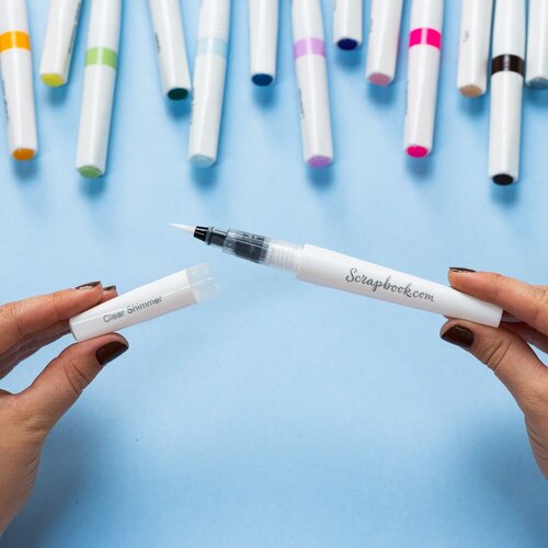 Scrapbook.com - Glitter Brush Marker - Clear Shimmer - 3 Pack