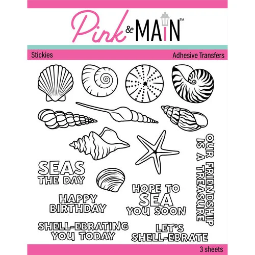 Pink and Main - Cheerfoil Collection - Adhesive Transfer Stickies - Shell-ebrate 1 Pink and Main - Cheerfoil Collection - Adhesive Transfer Stickies - Shell-ebrate