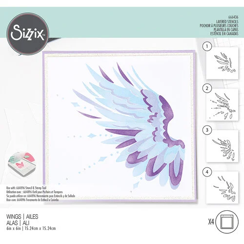 Sizzix - Layered Stencils - Wings 1 Sizzix - Layered Stencils - Wings