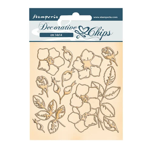 Stamperia - Romantic Collection - Decorative Chips - Christmas Flowers 1 Stamperia - Romantic Collection - Decorative Chips - Christmas Flowers