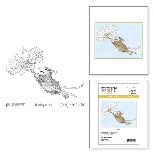 Spellbinders - House-Mouse Designs - Spring Collection - Cling Mounted Rubber Stamps - Daisy Mouse 2 Spellbinders - House-Mouse Designs - Spring Collection - Cling Mounted Rubber Stamps - Daisy Mouse