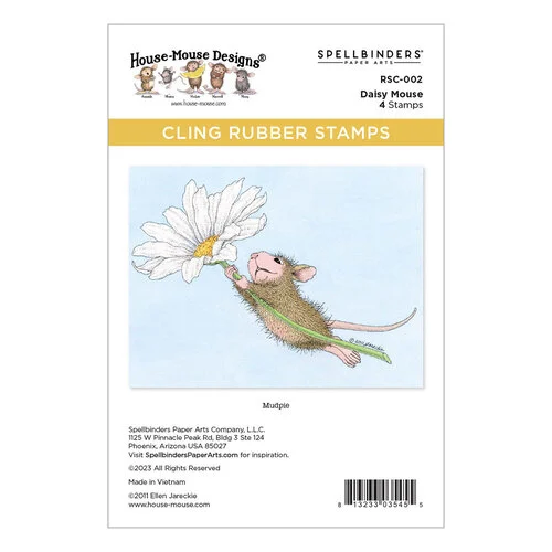 Spellbinders - House-Mouse Designs - Spring Collection - Cling Mounted Rubber Stamps - Daisy Mouse 3 Spellbinders - House-Mouse Designs - Spring Collection - Cling Mounted Rubber Stamps - Daisy Mouse