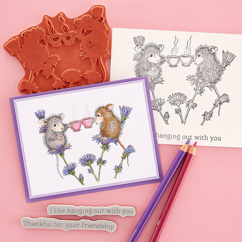 Spellbinders - House-Mouse Designs - Spring Collection - Cling Mounted Rubber Stamps - Tea for Two
