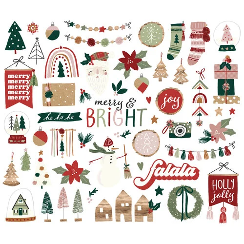 Simple Stories - Boho Christmas Collection - Ephemera - Bits and Pieces