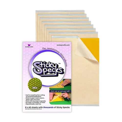 Ecstasy Crafts - Sticky Specks - A5 Micro Adhesive Sheets - 8 Pack
