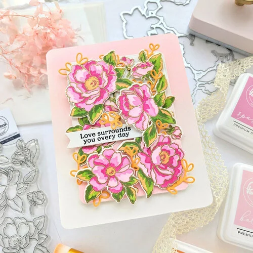 Pinkfresh Studio - Layering Stencils - Peony Fantasy