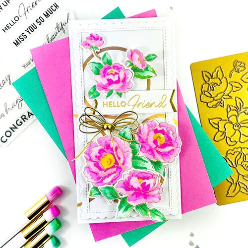 Pinkfresh Studio - Layering Stencils - Peony Fantasy