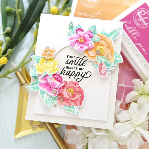 Pinkfresh Studio - Layering Stencils - Peony Fantasy