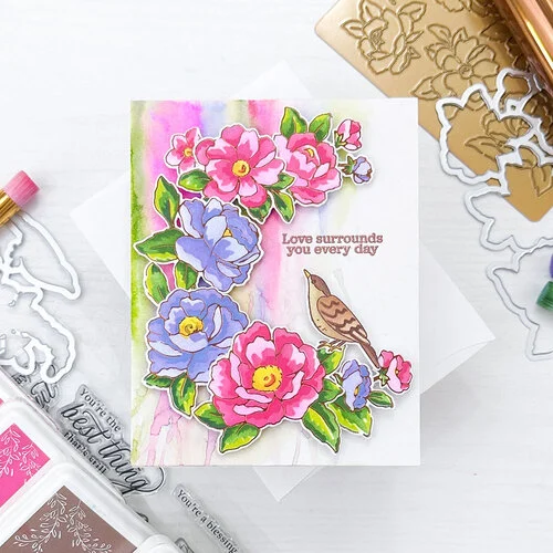 Pinkfresh Studio - Layering Stencils - Peony Fantasy
