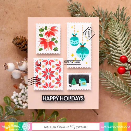 Waffle Flower Crafts - Craft Dies - Postage Collage 4 Waffle Flower Crafts - Craft Dies - Postage Collage