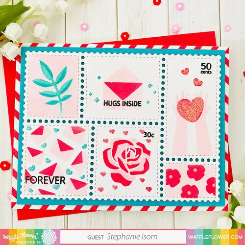 Waffle Flower Crafts - Craft Dies - Postage Collage 6 Waffle Flower Crafts - Craft Dies - Postage Collage