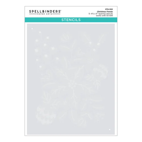 Spellbinders - Classic Christmas Collection - Layering Stencils - Christmas Florals
