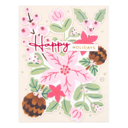 Spellbinders - Classic Christmas Collection - Layering Stencils - Christmas Florals