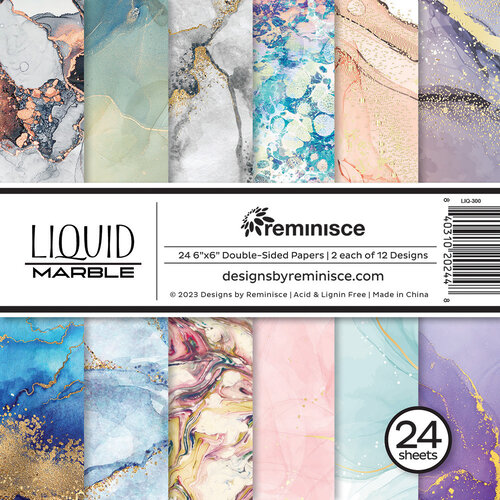 Reminisce - Liquid Marble Collection - 6 x 6 Paper Pack 1 Reminisce - Liquid Marble Collection - 6 x 6 Paper Pack