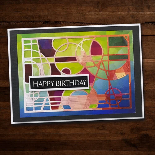Paper Rose - Dies - Abstract Stained Glass Frame 7 Paper Rose - Dies - Abstract Stained Glass Frame