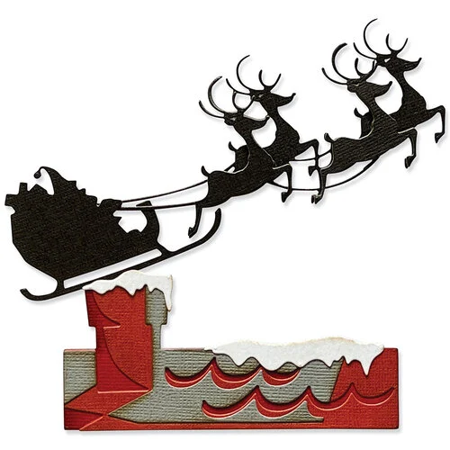 Sizzix - Tim Holtz - Christmas - Thinlits Dies - Reindeer Sleigh 3 Sizzix - Tim Holtz - Christmas - Thinlits Dies - Reindeer Sleigh