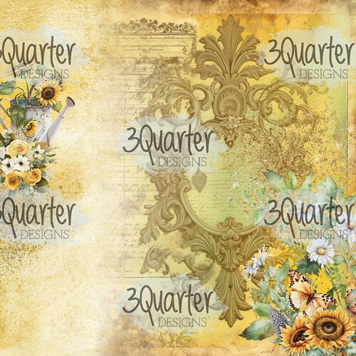 3Quarter Designs - Sunflower Elixir Collection - 8 x 8 Paper Pack