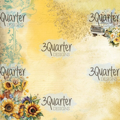 3Quarter Designs - Sunflower Elixir Collection - 8 x 8 Paper Pack
