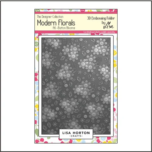 Lisa Horton Crafts - Modern Floral Collection - 3D Embossing Folder - Button Blooms 1 Lisa Horton Crafts - Modern Floral Collection - 3D Embossing Folder - Button Blooms