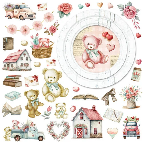 Memory Place - Beary Sweet Collection - 12 x 12 Double Sided Paper - Beary Sweet
