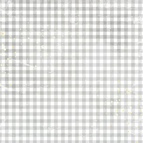 Memory Place - Gingham Love Collection - 12 x 12 Double Sided Paper - Stone
