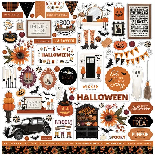 Carta Bella Paper - Halloween Collection - 12 x 12 Cardstock Stickers - Elements 1 Carta Bella Paper - Halloween Collection - 12 x 12 Cardstock Stickers - Elements