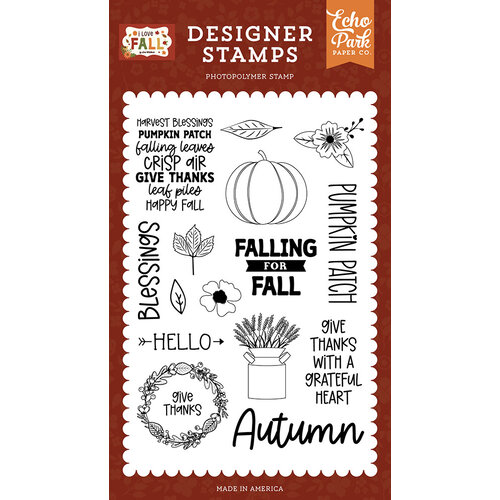 Echo Park - I Love Fall Collection - Clear Photopolymer Stamps - Falling For Fall 1 Echo Park - I Love Fall Collection - Clear Photopolymer Stamps - Falling For Fall