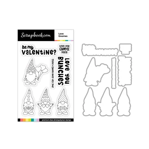 Scrapbook.com - Photopolymer Stamp Set and Coordinating Die - Love Gnomes 1 Scrapbook.com - Photopolymer Stamp Set and Coordinating Die - Love Gnomes